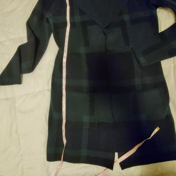 CLEO Green & Black Plaid Knit Cardigan - Picture 7 of 8